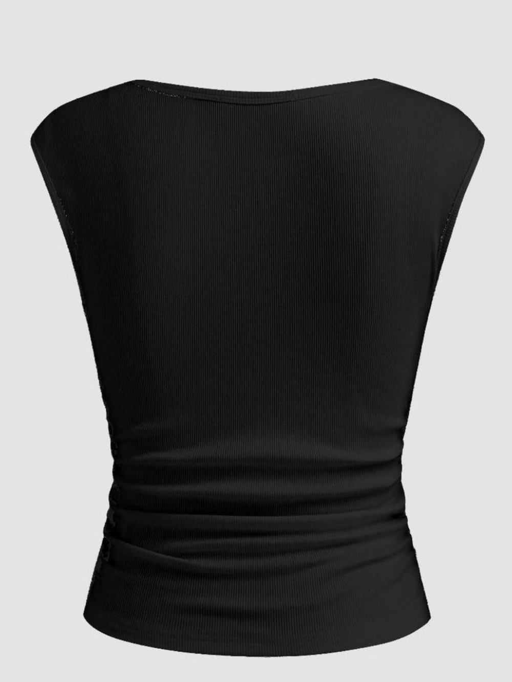 CIDER Black Ribbed High-Neck Tank - Picture 2 of 5